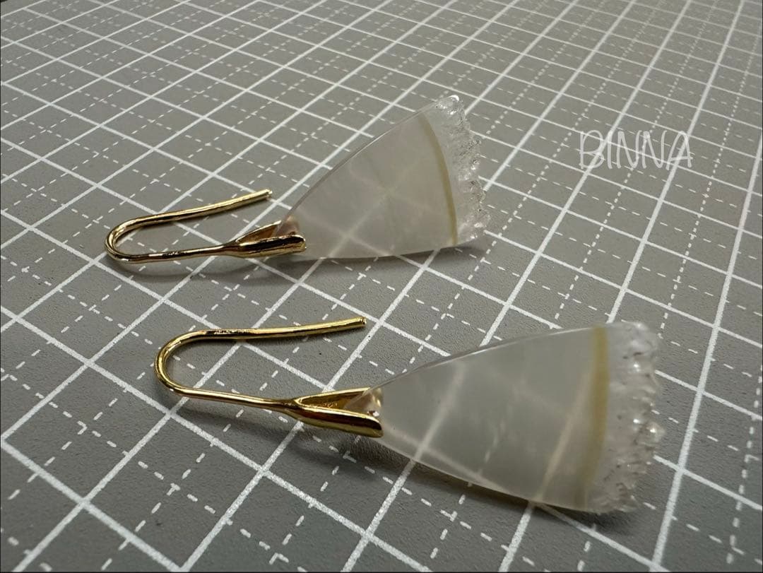 【Kaya】 ✴︎14kgf✴︎ アイリスアゲート ドゥルージー ピアス