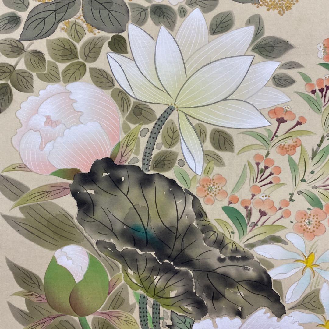 美品 掛け軸 金武翆輝作 名花十友図 共箱 美術年鑑掲載 縁起物 - メルカリ