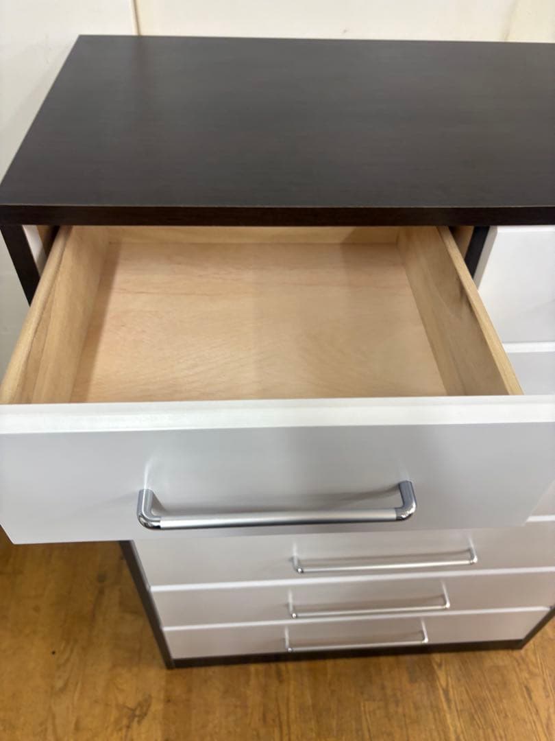 M111 ハイチェスト 幅905mm ホワイト/ダークブラウン