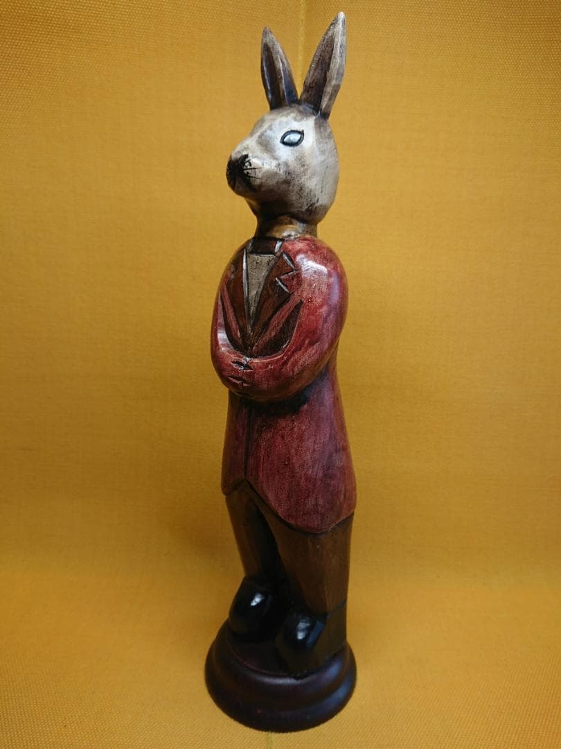 人形　ウサギ　オブジェ　置物　インテリア　工芸品　美術品　A2754