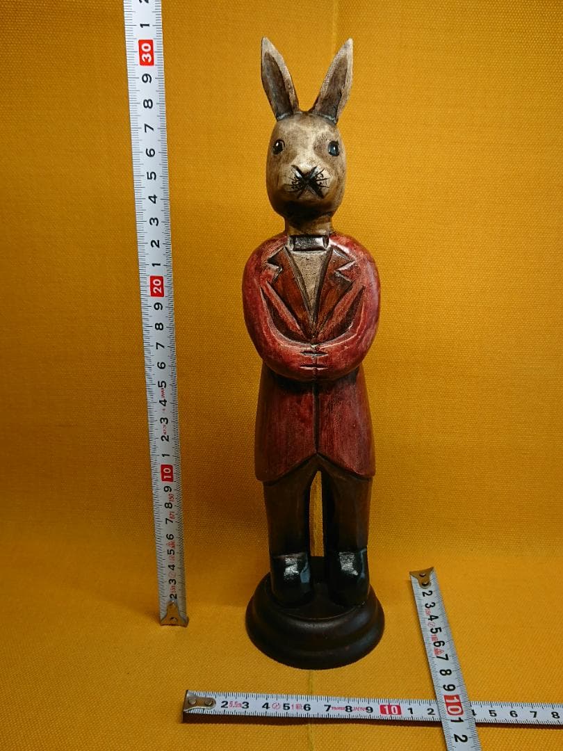 人形　ウサギ　オブジェ　置物　インテリア　工芸品　美術品　A2754