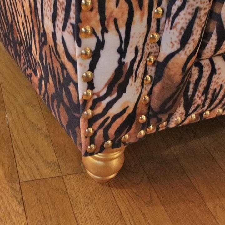 一人掛けソファ 虎柄 ファブリックチェア 個性派インテリア 143-137