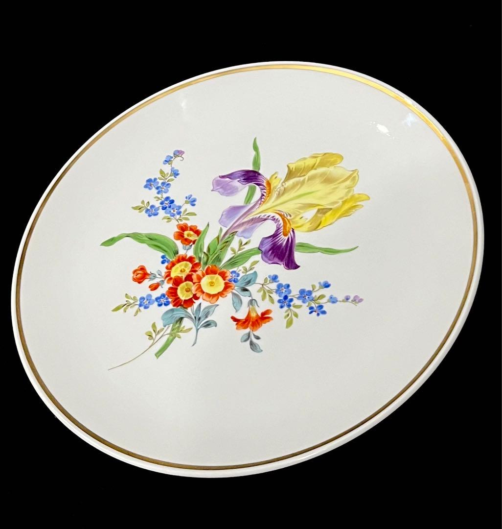 Meissen マイセン/※1級品 26cm 飾り皿  フラワーブーケ