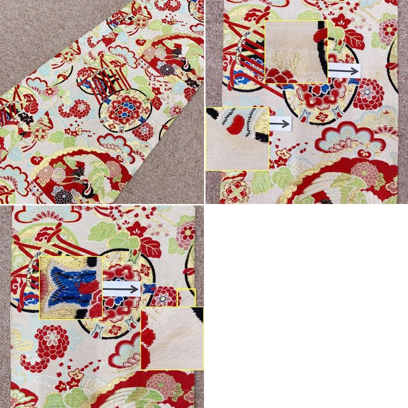 601ag22◎七五三 七歳 女児 アンティーク着物&丸帯 レトロ 古典柄◎