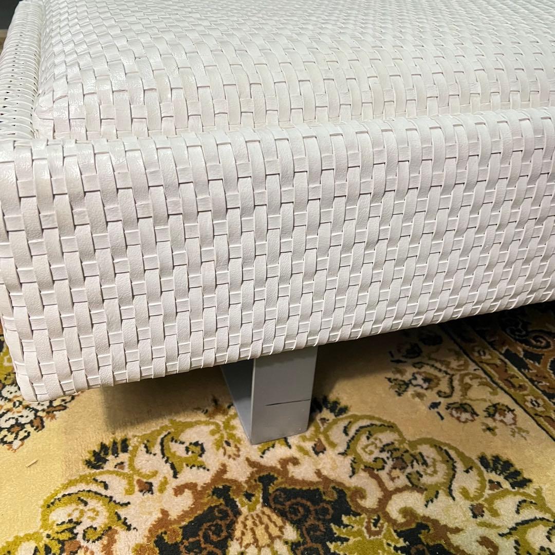 ꧁ROCKSTONE꧂ 楽風庵 ベンチ 岩倉榮利 2人掛け 牛革レザー ホワイト