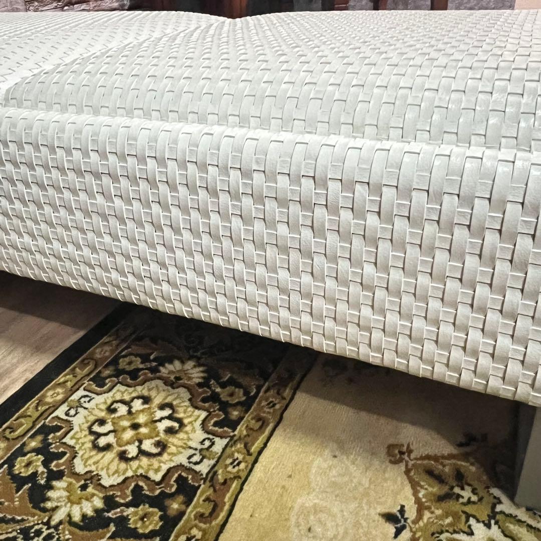 ꧁ROCKSTONE꧂ 楽風庵 ベンチ 岩倉榮利 2人掛け 牛革レザー ホワイト