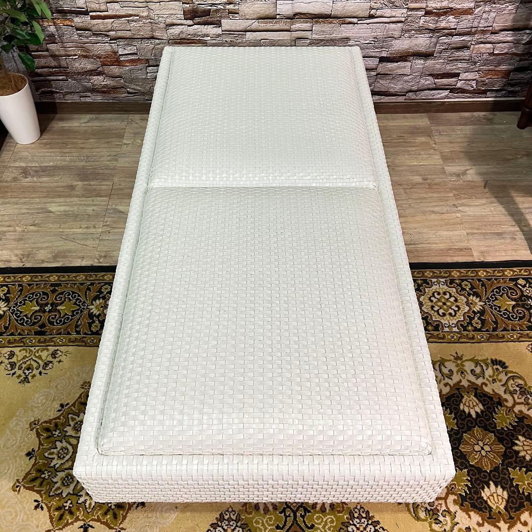 ꧁ROCKSTONE꧂ 楽風庵 ベンチ 岩倉榮利 2人掛け 牛革レザー ホワイト