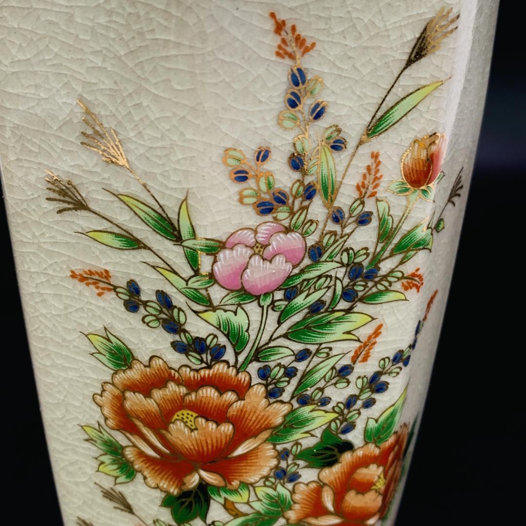 美品】九谷焼 徳山作 色絵金彩 花鳥図 花瓶 八角形 共箱付 - メルカリ