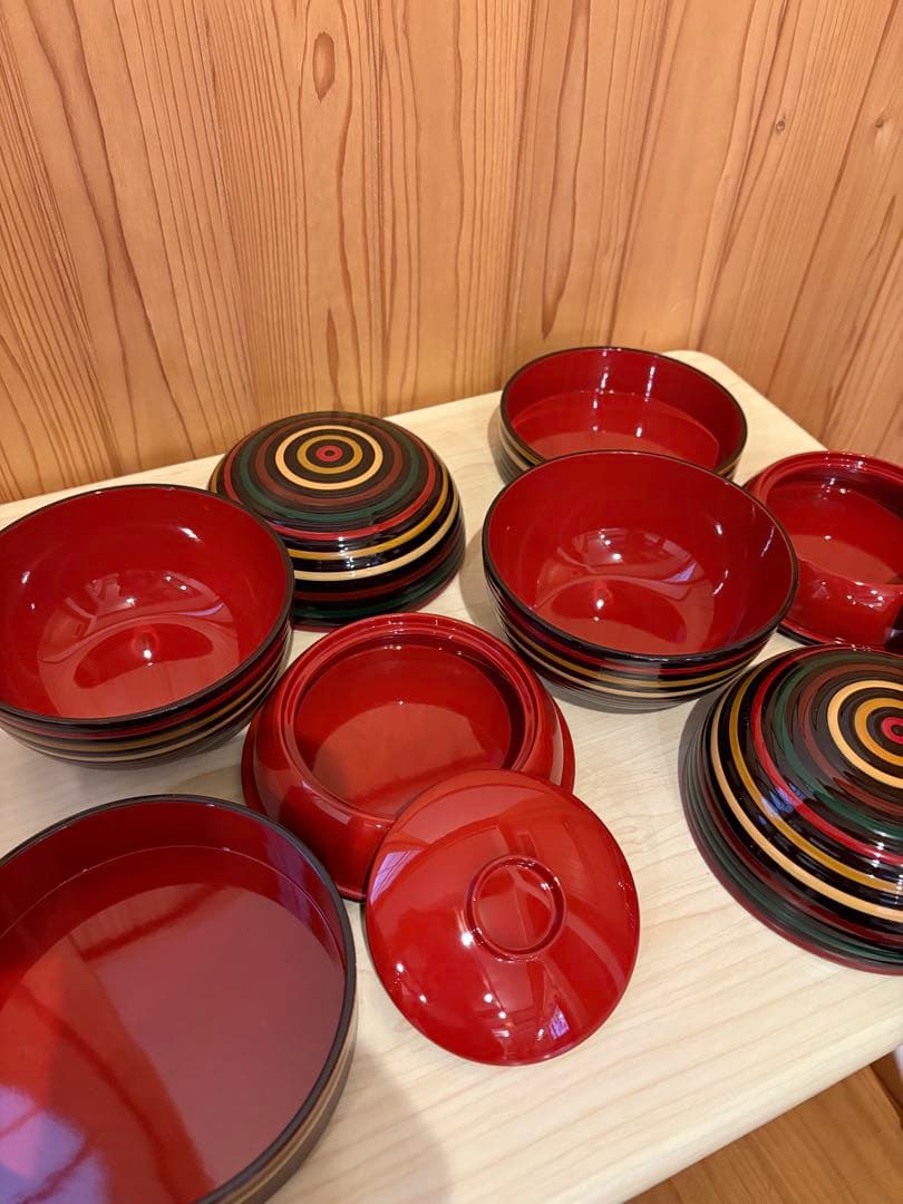 信玄弁当箱　独楽塗り　２客セット