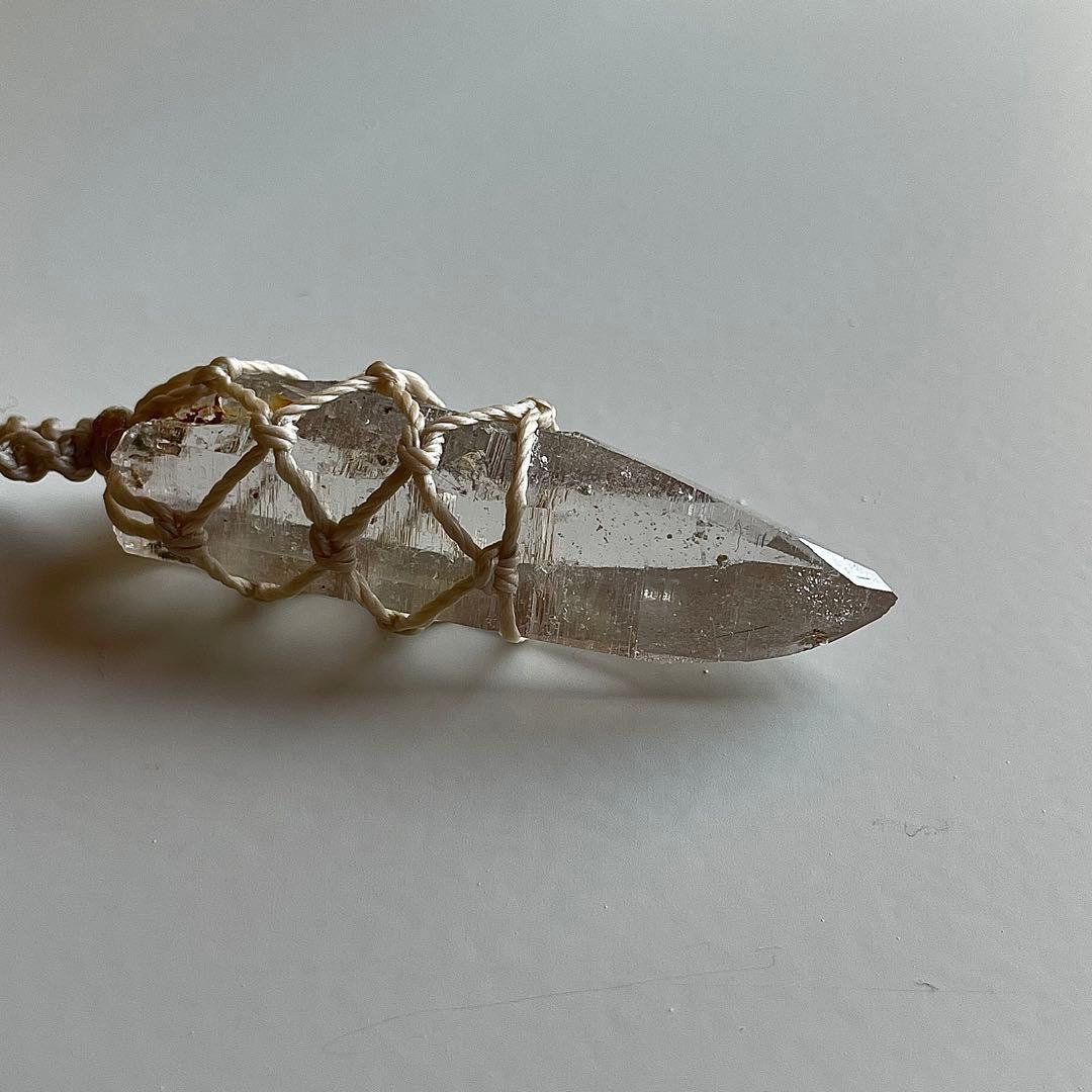 ヒマラヤ水晶 ガネッシュヒマール ＊ ハンドメイド マクラメネックレス 61