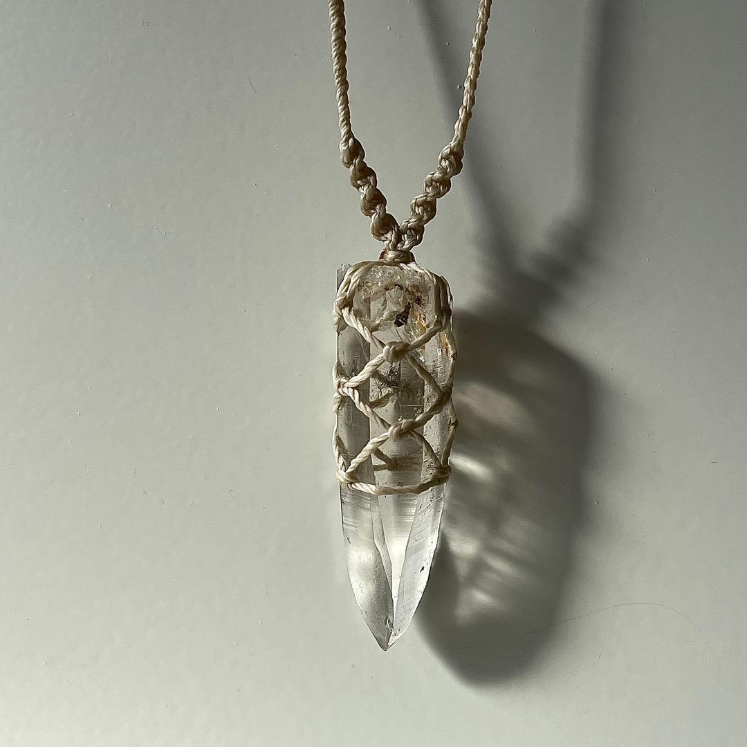 ヒマラヤ水晶 ガネッシュヒマール ＊ ハンドメイド マクラメネックレス 61