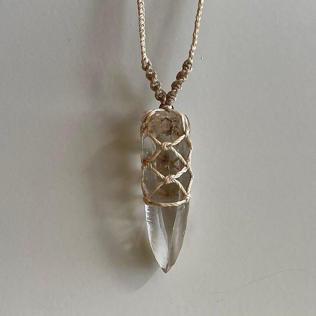 ヒマラヤ水晶 ガネッシュヒマール ＊ ハンドメイド マクラメネックレス 61