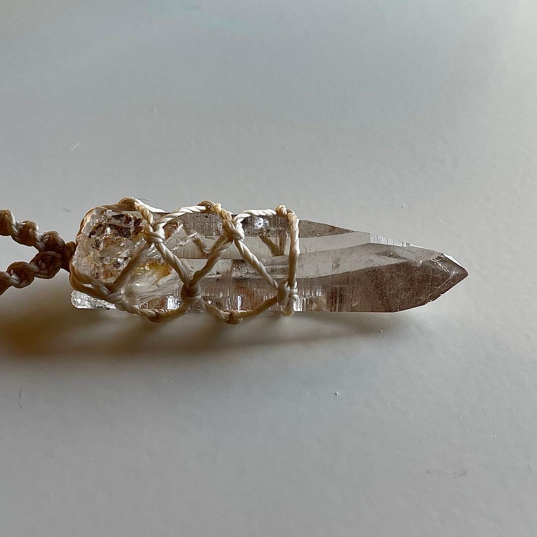 ヒマラヤ水晶 ガネッシュヒマール ＊ ハンドメイド マクラメネックレス 61