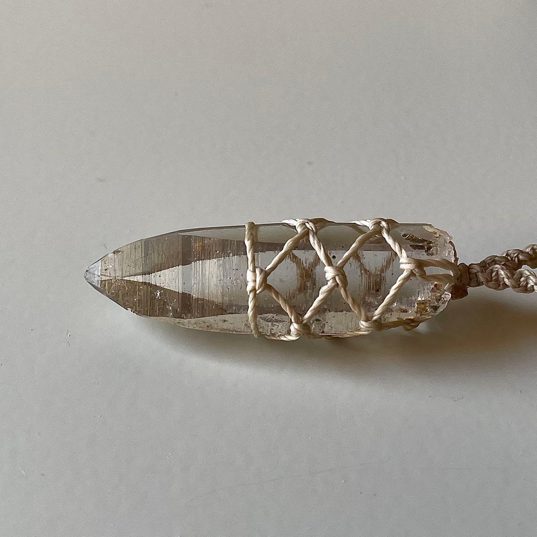 ヒマラヤ水晶 ガネッシュヒマール ＊ ハンドメイド マクラメネックレス 61