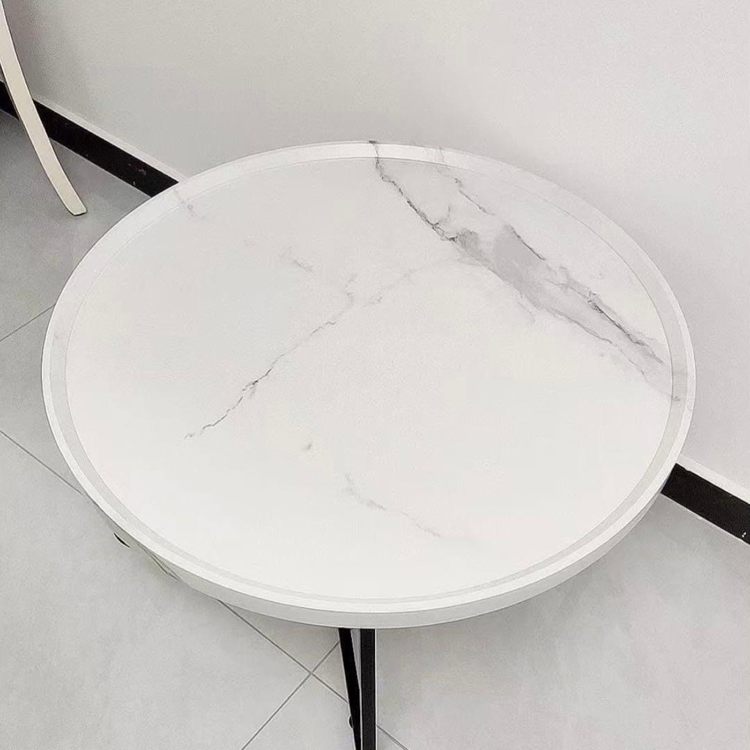 お洒落 ネストテーブル ローテーブル 大理石柄 マルテーブルコーヒーテーブル