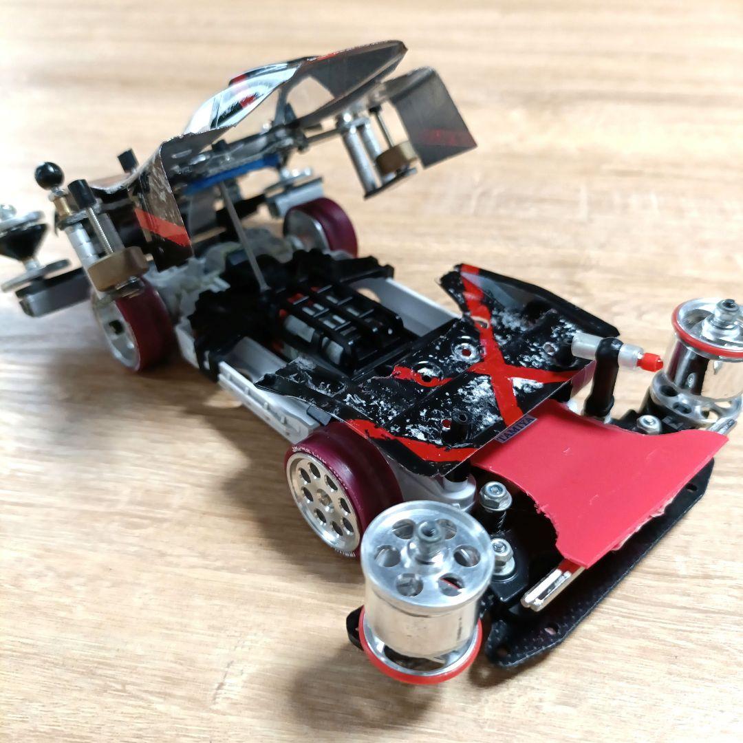 ミニ四駆完成品 シャーシ MSフレキ ATスラダン ボディ提灯 レイボルフ