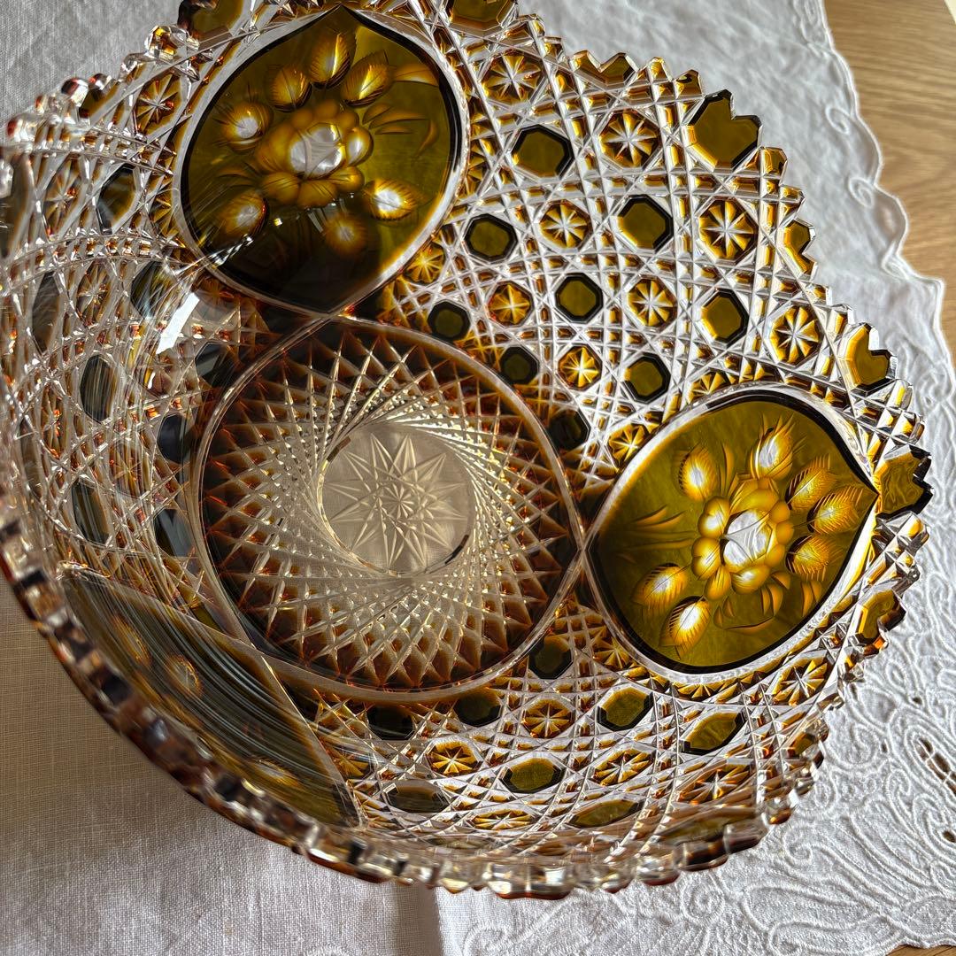 ヨ*ー様 マイセン　クリスタル色被せボウル