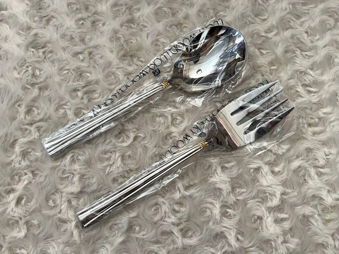 ラッキーウッド　カトラリーセット　エメラルド（金彩） ディナーセット〈33本〉