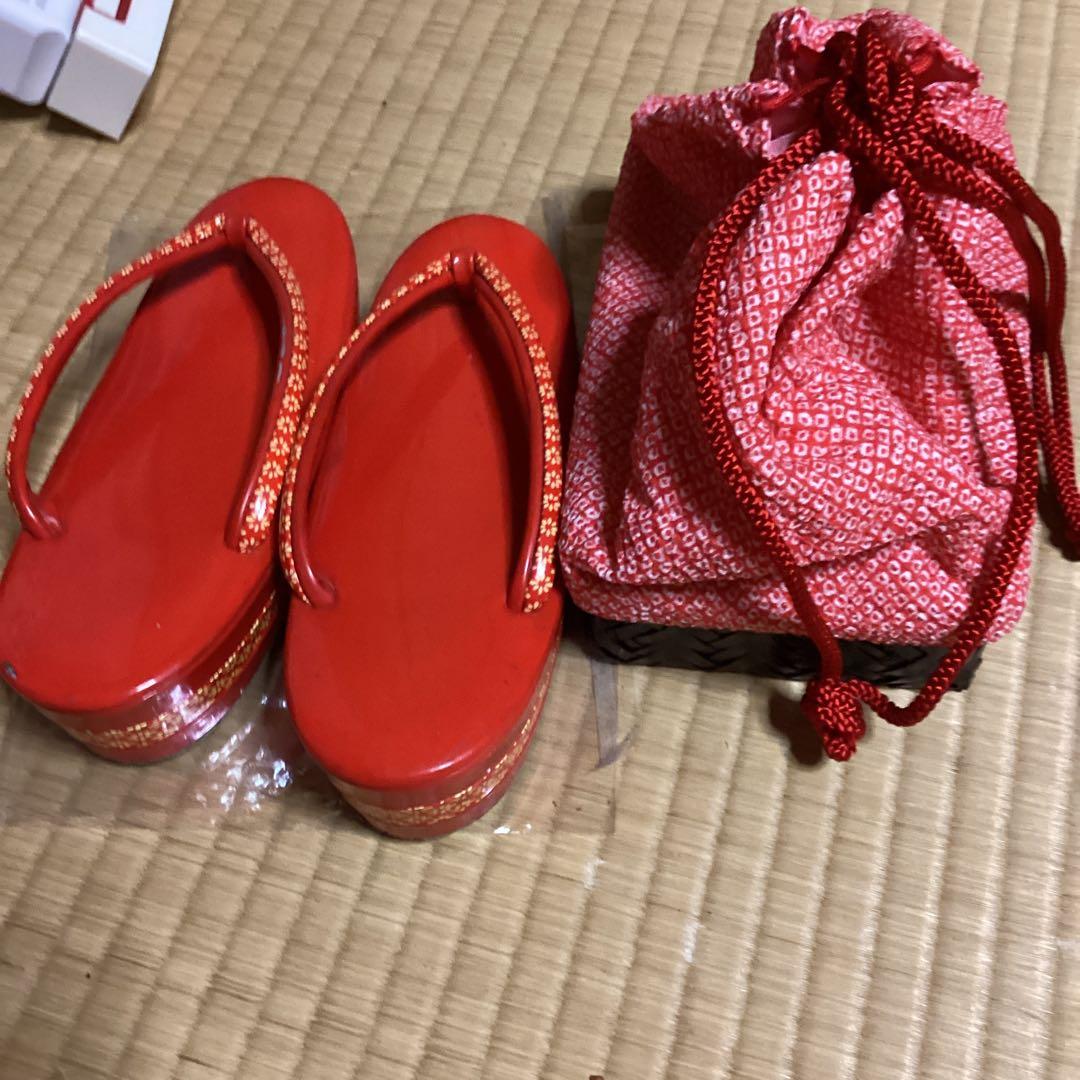 七五三七歳用フルセット　帯幅18センチ草履21、5センチ