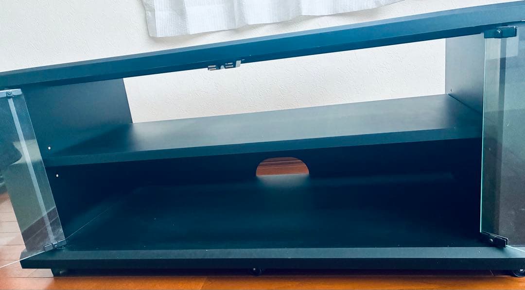 極美品　テレビボード　大型便送料込　キャスター付　ガラス扉