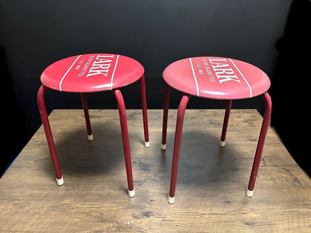 昭和レトロ レアヴィンテージ　LARK 丸椅子 スタッキングスツール 2脚セット