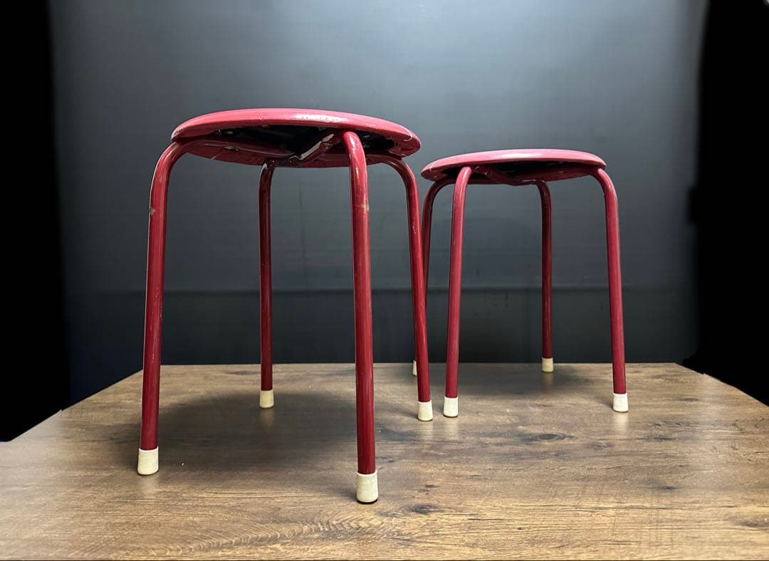 昭和レトロ レアヴィンテージ　LARK 丸椅子 スタッキングスツール 2脚セット