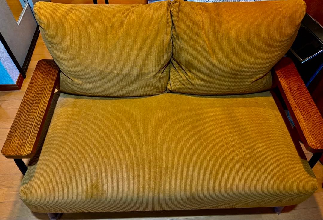 【ニトリ】 コーデュロイ生地 コンパクトソファ 布張りタイプ(GC03 OR)