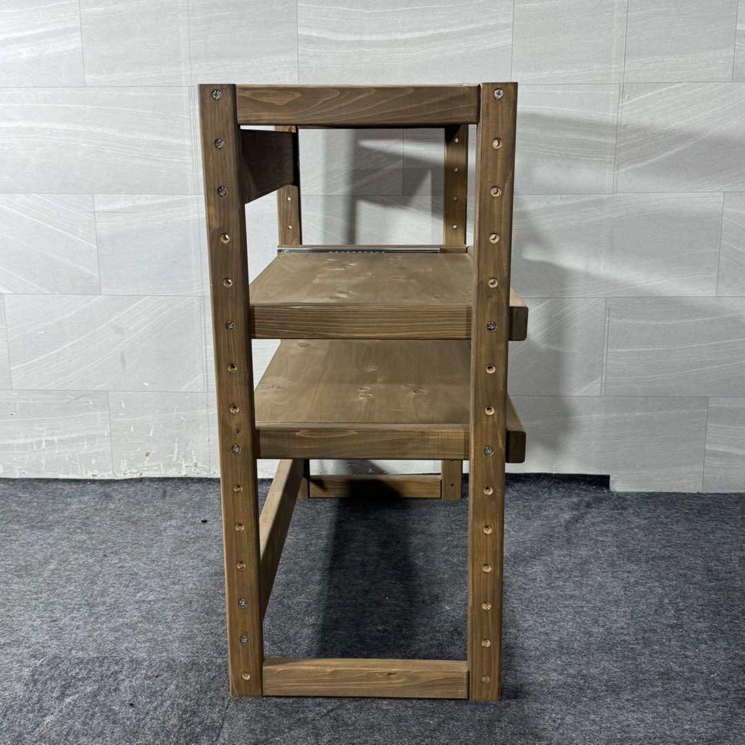 ディノス ラック キッチンラック 3段 スライド式 天然木 ブラウン d4475