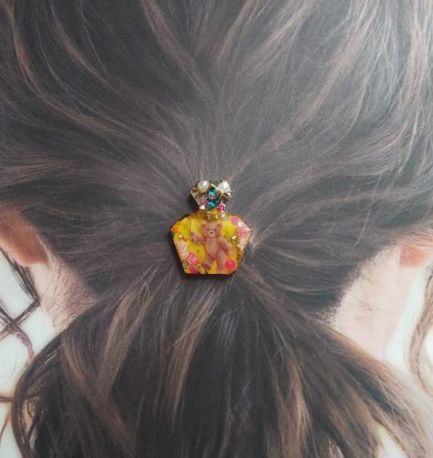 宝石テディベア③ 香水型レジンヘアゴム