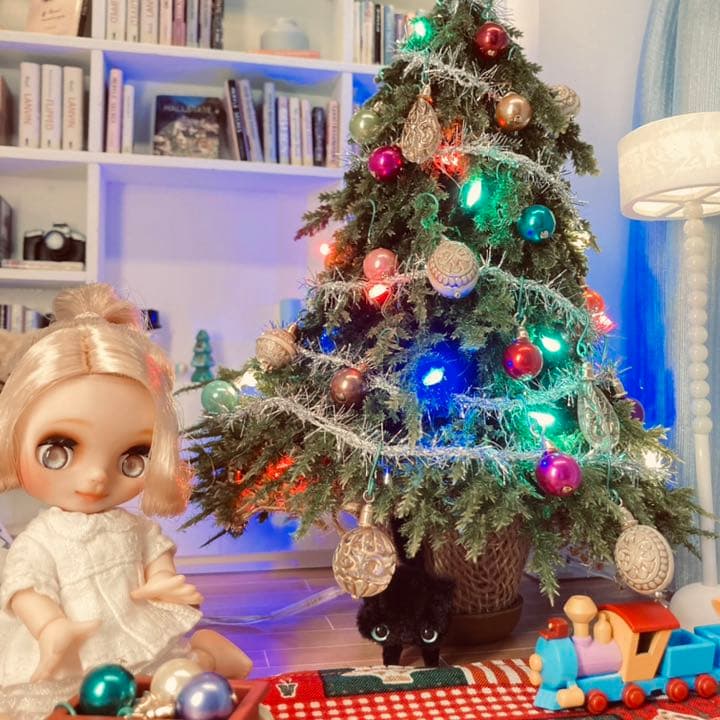 ミニチュアクリスマスツリー　プチブライス　オビツ　キューポッシュ　インテリア