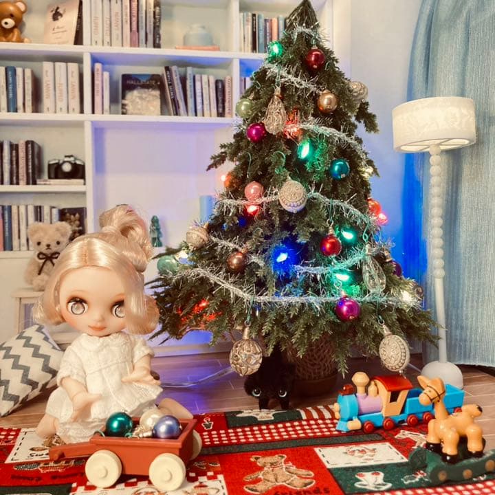 ミニチュアクリスマスツリー　プチブライス　オビツ　キューポッシュ　インテリア