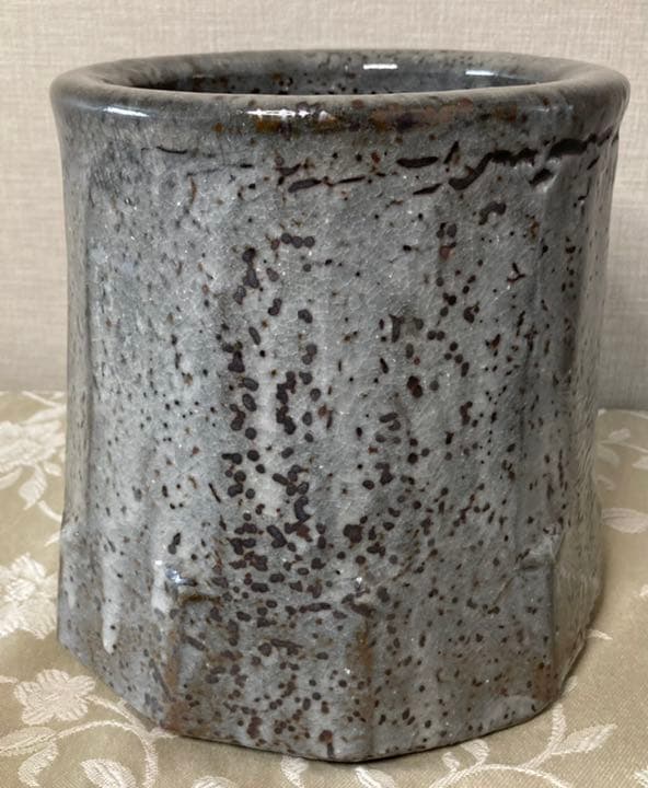 陶器　置物　寿悦窯　窯印あり　生花　丸鉢　盆栽