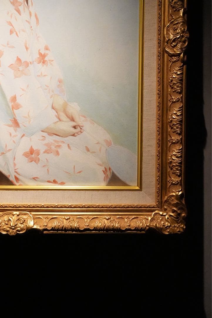 リアリズム　【浴衣をきる女】　肉筆油彩画