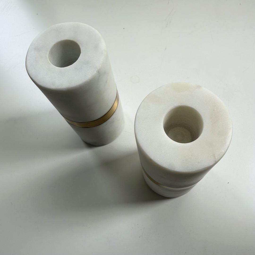 【キャンドルホルダー／ろうそく立て】天然大理石