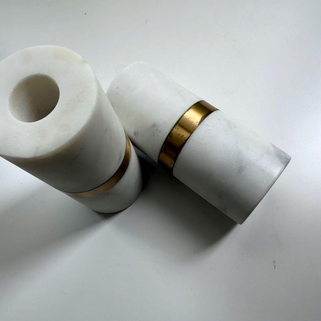 【キャンドルホルダー／ろうそく立て】天然大理石