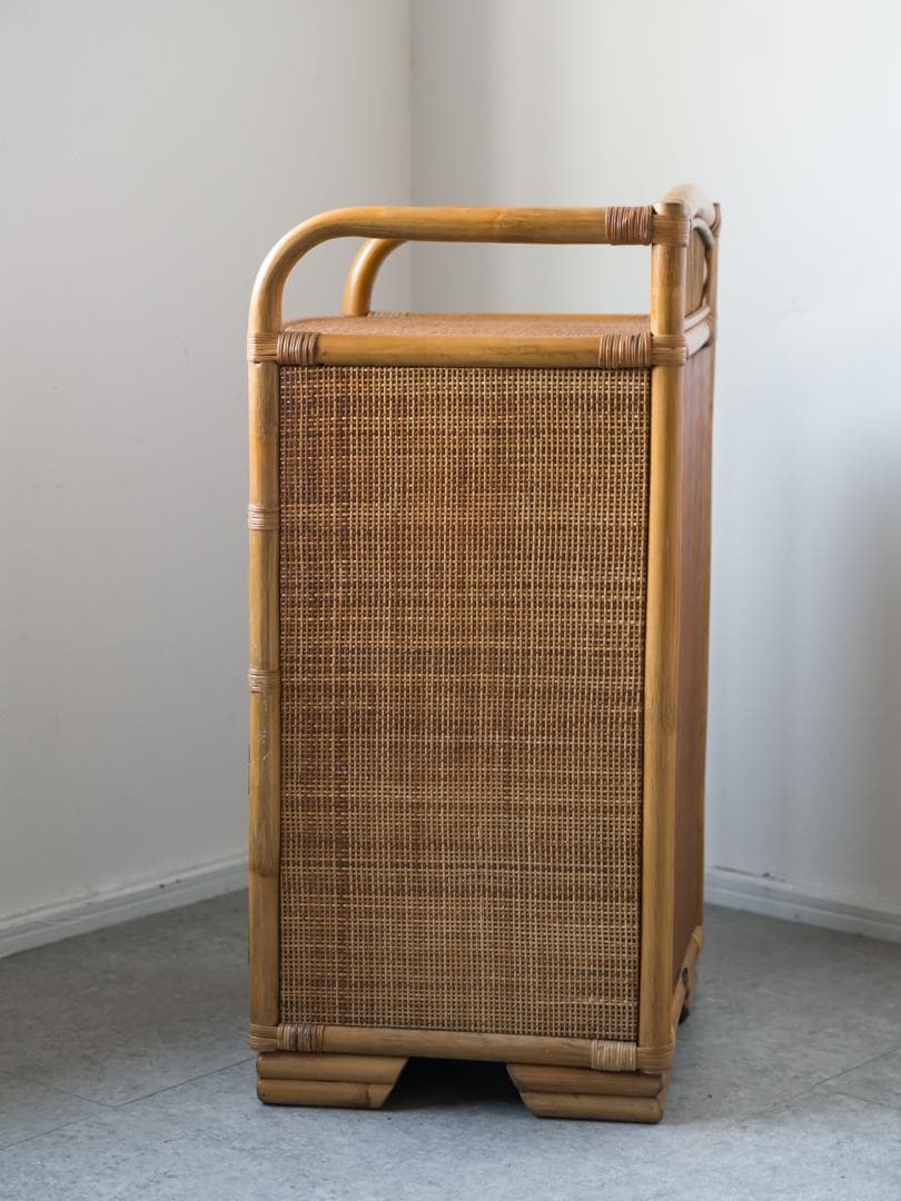 80's \"KOIZUMI\" ラタン キャビネット/収納 モダン ヴィンテージ
