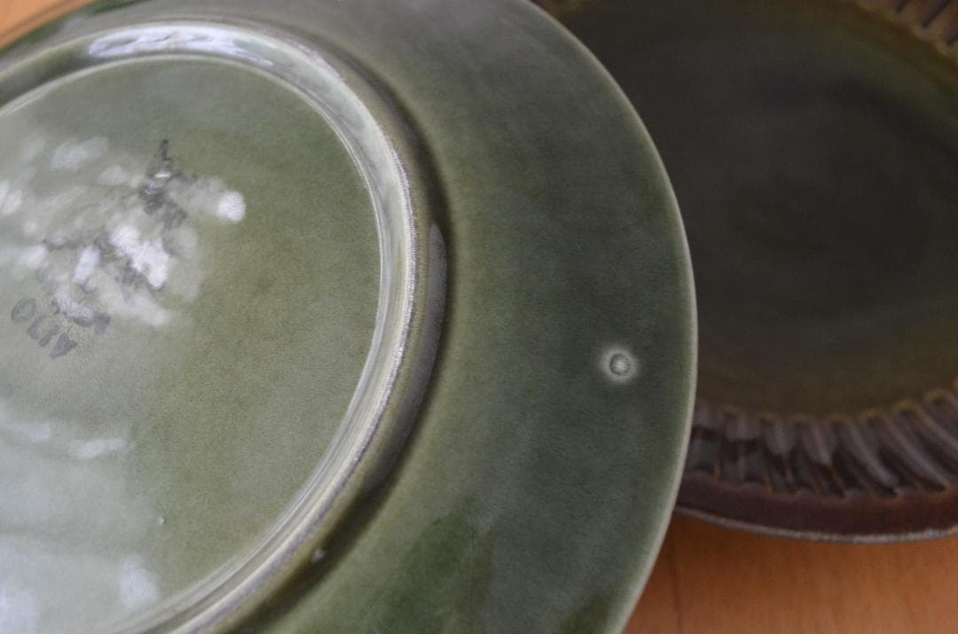 ゲフレ●KOSMOS/コスモス●19cmプレート2枚オリーブ/グリーン②