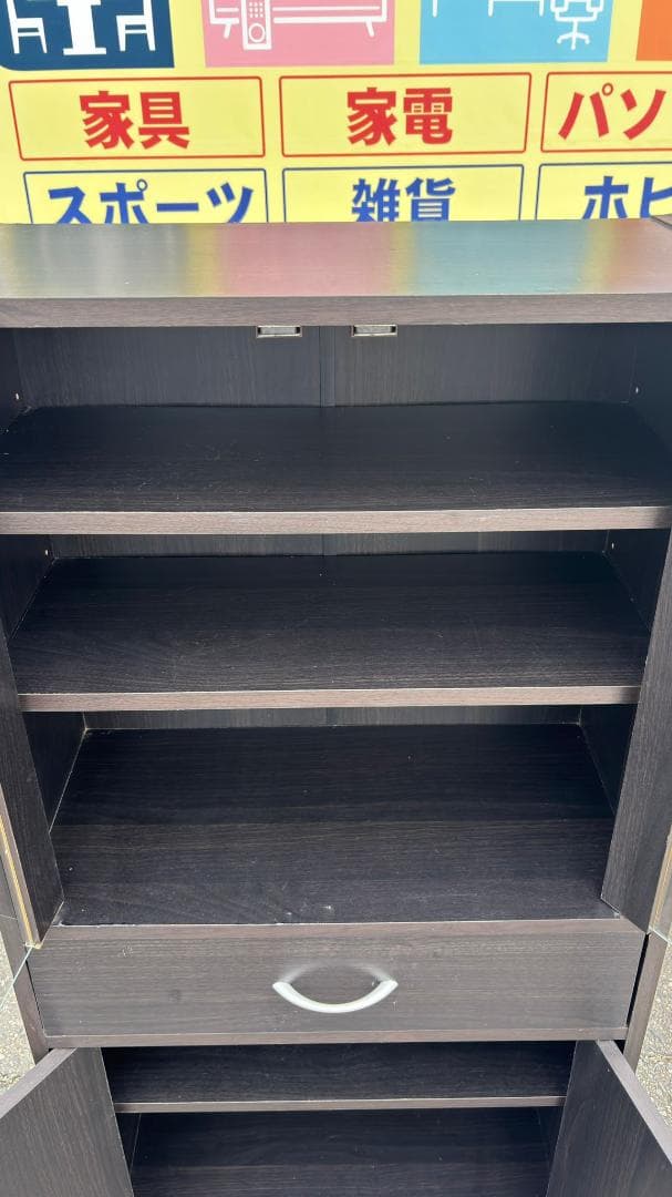 YAMAZEN 山善 ミニ食器棚 CCB-1260 ダークブラウン