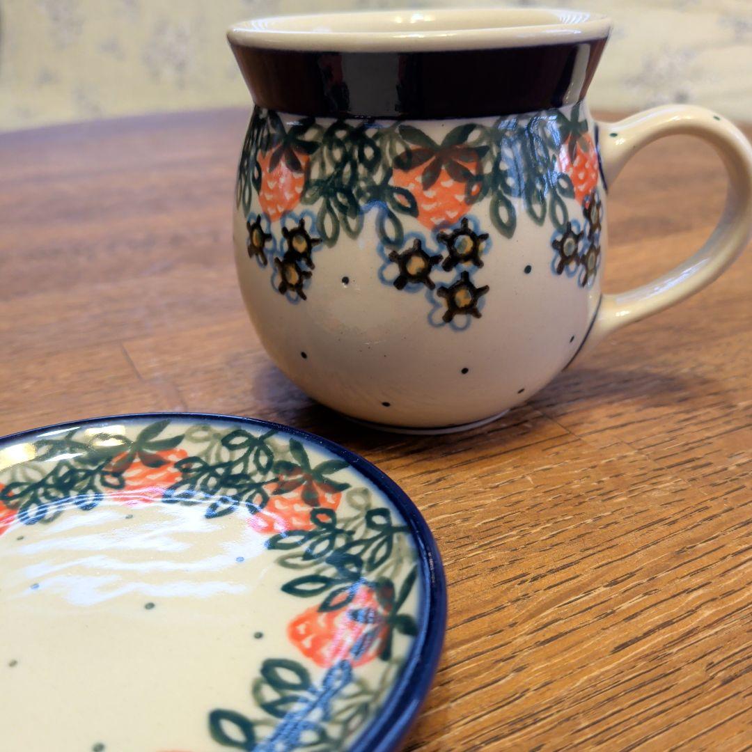 ポーリッシュポタリー いちご柄 マグカップ プレート セット - メルカリ