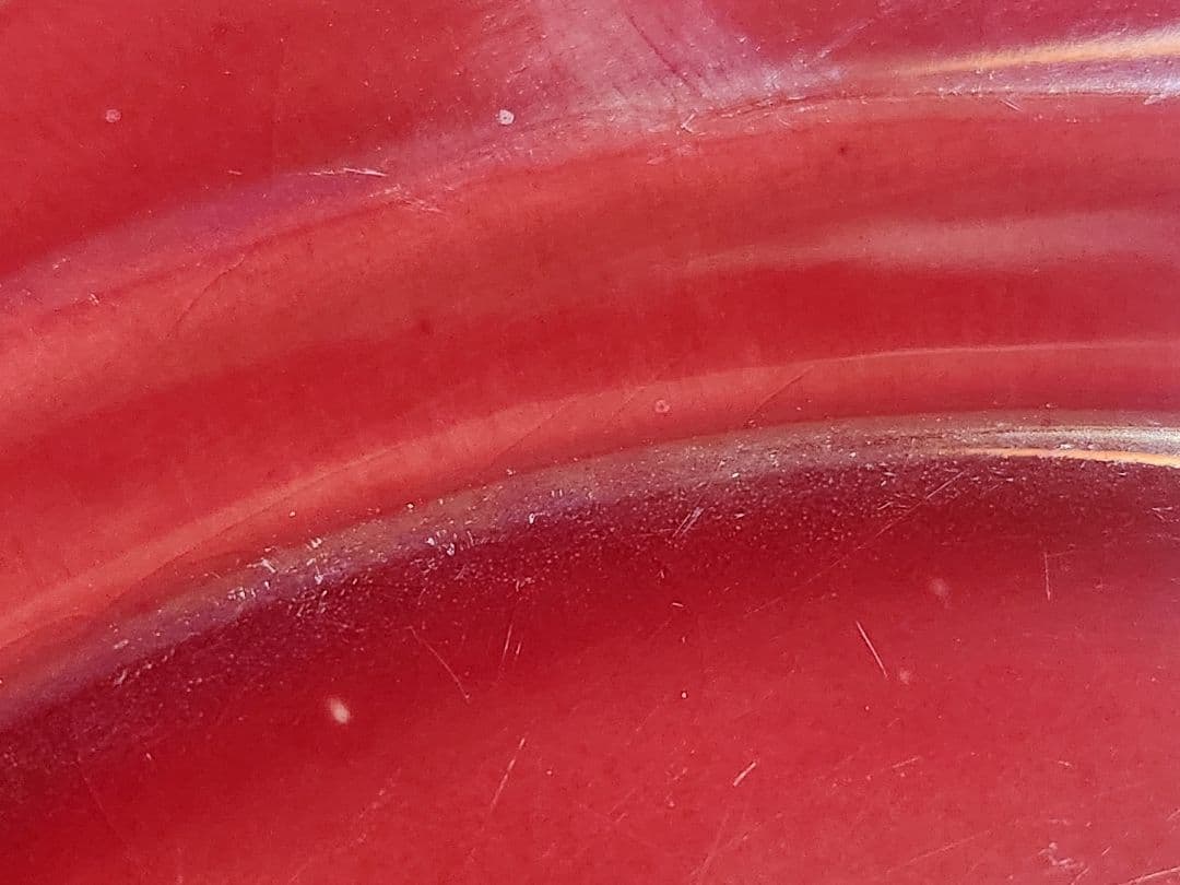 フランス PICHON オクトゴナル プレート レア色 ローズレッド 24.5