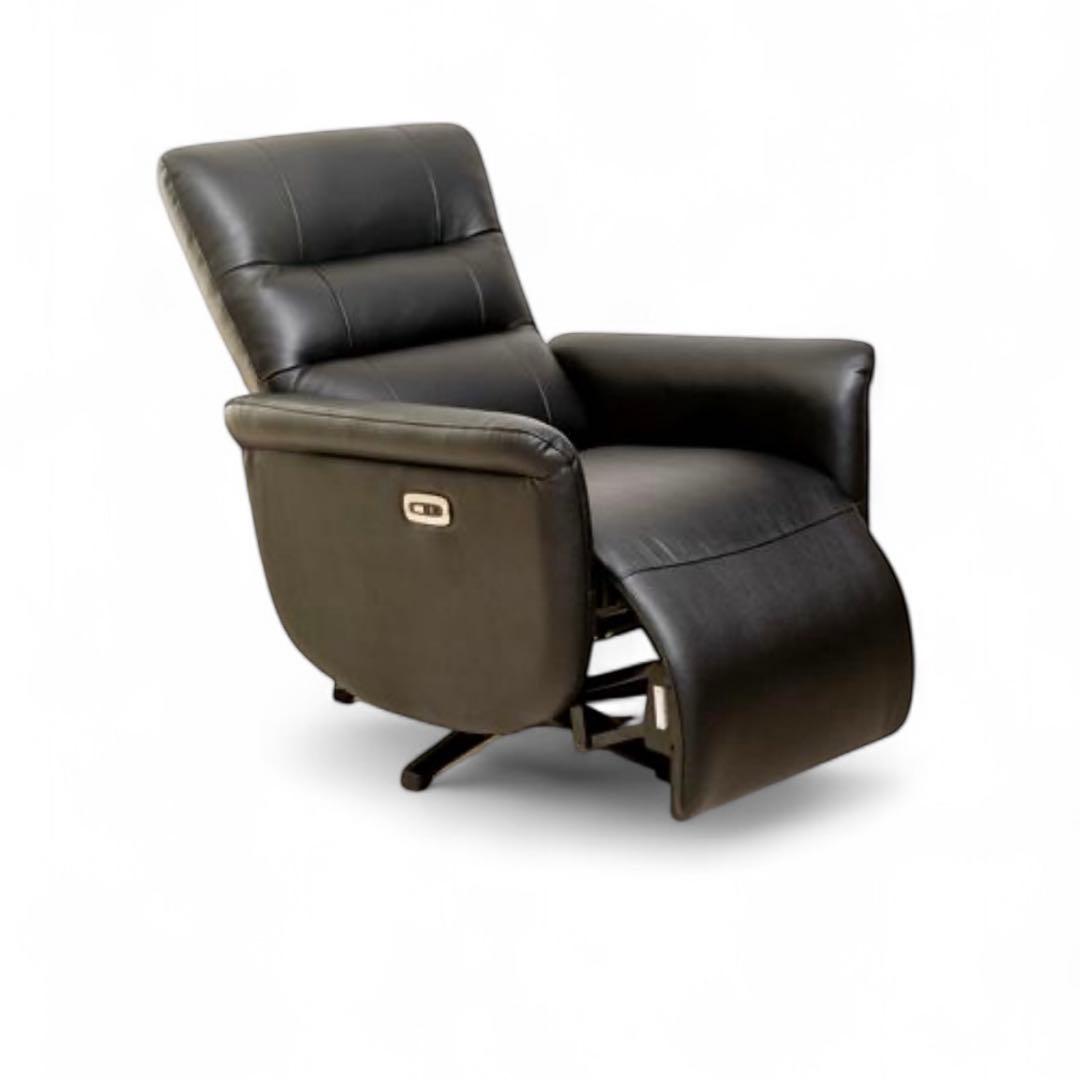 【新品未開封】電動リクライニングチェアYEPC190006BK本革 ブラック