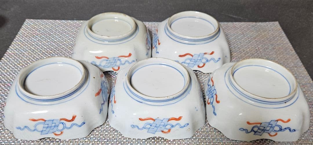 上作古伊万里❗】江戸末期～明治初期 古伊万里錦手 紫陽花図 四方隅切