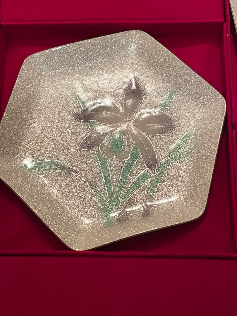 平林七宝 銘々皿 5枚　七宝焼　六角