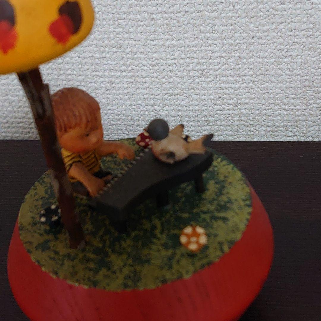 アンリANRI スヌーピー シュロダー木彫りオルゴール