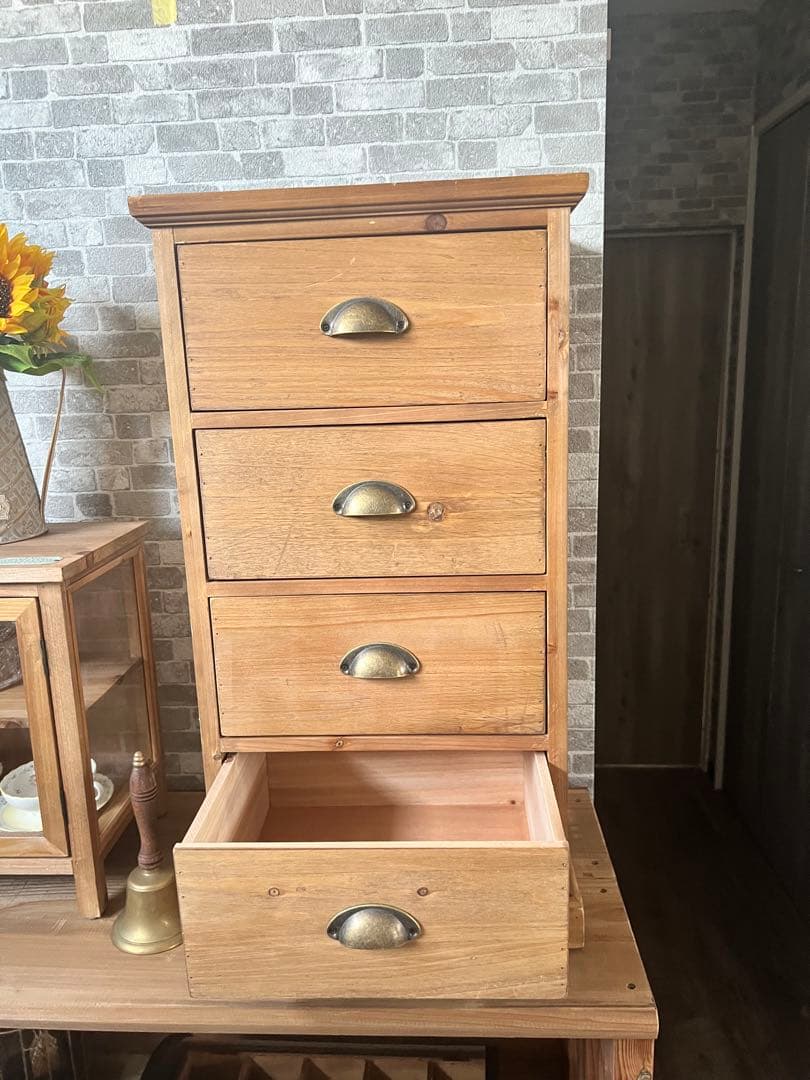 チェスト 4段 北欧 木製 おしゃれ 収納ケース スリム コンパクト