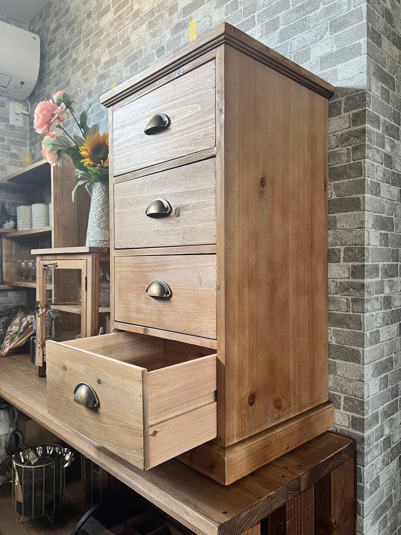 チェスト 4段 北欧 木製 おしゃれ 収納ケース スリム コンパクト