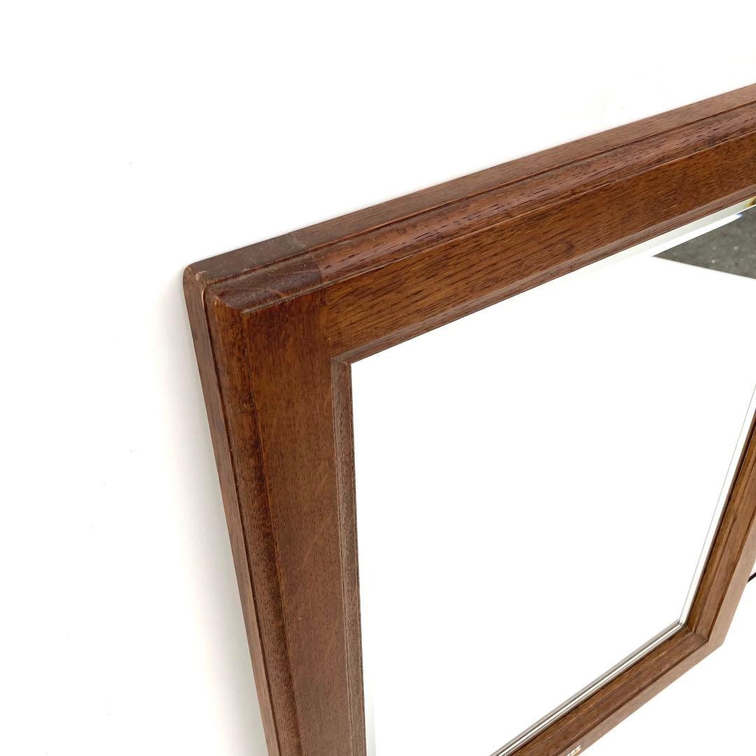 希少 オールドカリモク karimoku スクエア　ウォールミラー 壁掛け鏡