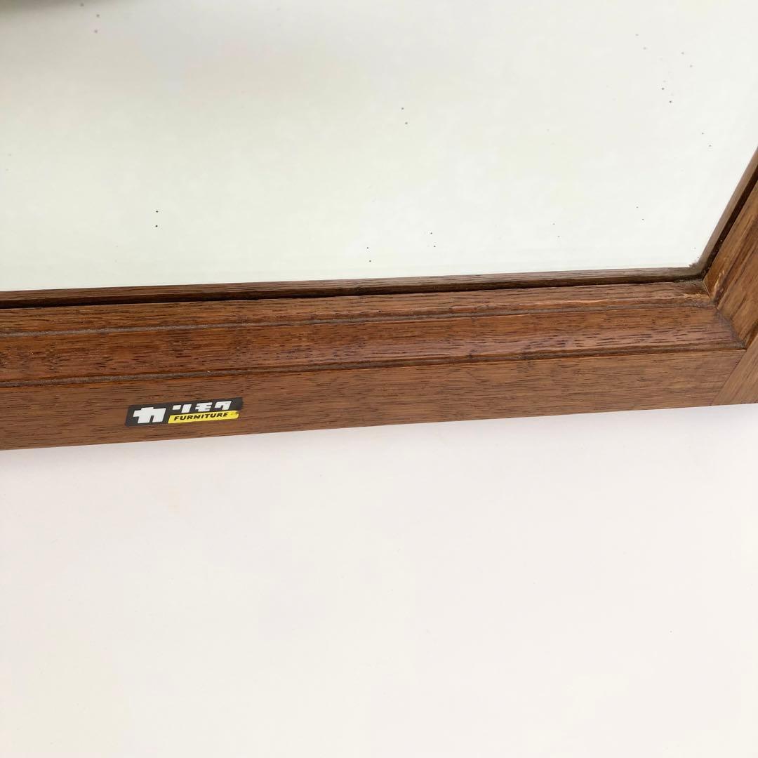 希少 オールドカリモク karimoku スクエア　ウォールミラー 壁掛け鏡