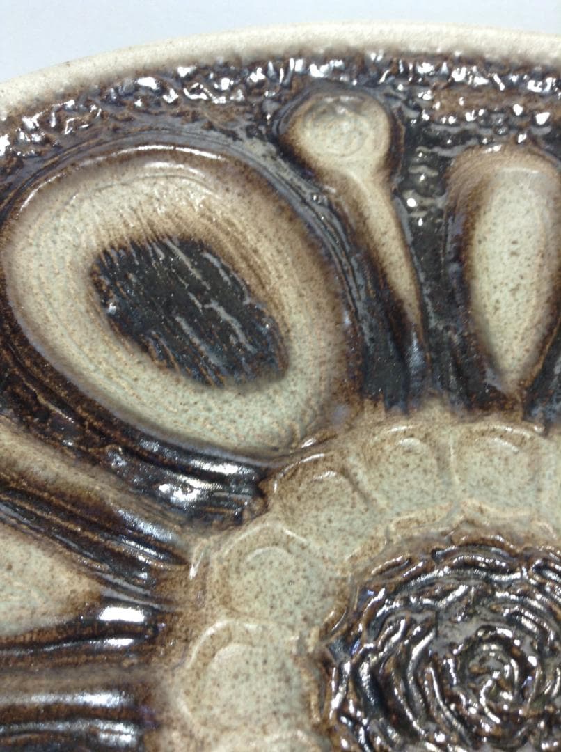 貴重品【大胆な花柄が魅力的　大絵皿　アンティーク　】