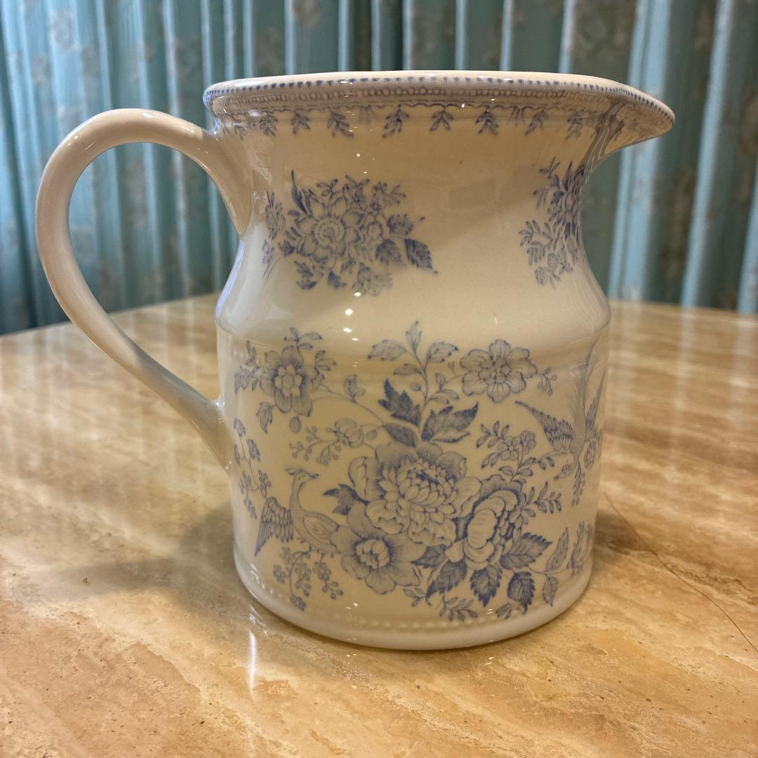 バーレイ社 ブルー・アジアンティック・フェザンツ ジャグ 水差し